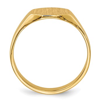 14k  8.0x6.25mm Closed Back Size 3 Childs Oval Signet Ring — alternate view