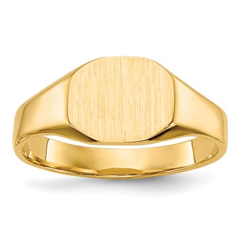14k  8.0x6.25mm Closed Back Size 3 Childs Oval Signet Ring