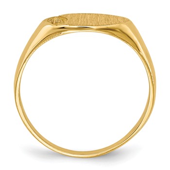 14k Holds 1-1.0mm Stone 10x6mm Closed Back Size 4 Childs Oval Signet Ring Mounting — alternate view