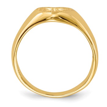 14k Holds 1-1.0mm Stone Open Back Size 3 Childs Heart Ring Mounting — alternate view