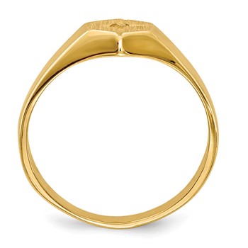 14k Holds 1-1.6mm Stone 5.0x5.0mm Open Back Size 3 Childs Hexagonal Signet Ring Mounting — alternate view