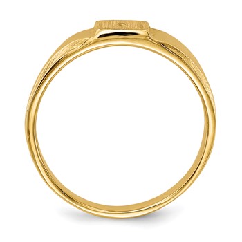 14k Holds 1-1.0mm Stone 4.5x4.5mm Closed Back Size 3 Childs Square Ring Mounting — alternate view