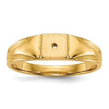 14k Holds 1-1.0mm Stone 4.5x4.5mm Closed Back Size 3 Childs Square Ring Mounting