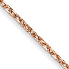 Image of 14K Rose Gold 16 inch 1.10mm Diamond-cut Cable with Lobster Clasp Chain