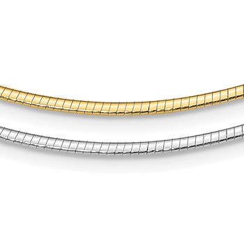 Sterling Silver Gold-pltd 2mm Reversible with 2in ext Cubetto Chain