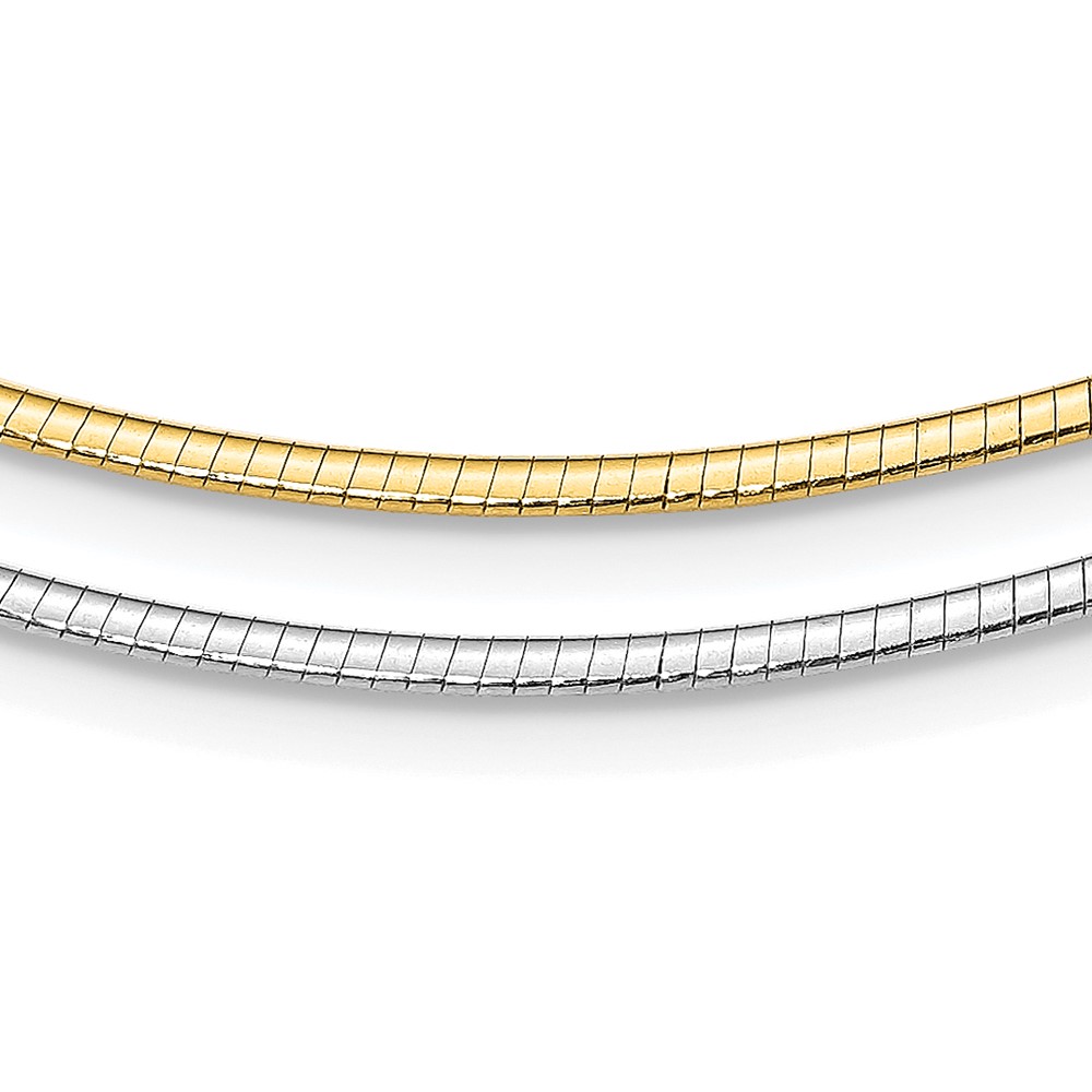 Sterling Silver Gold-pltd 2mm Reversible w/2in ext Cubetto Chain