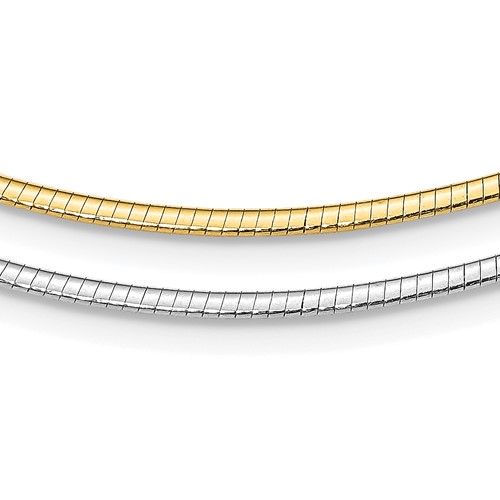 Sterling Silver Gold-pltd 2mm Reversible w/2in ext Cubetto Chain