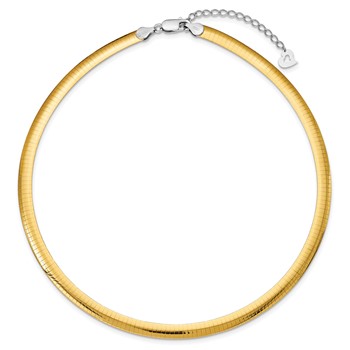 Sterling Silver Gold-plated 6mm Reversible with 2in ext Cubetto Chain — alternate view