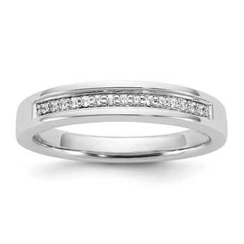 Sterling Silver CZ Mens Band