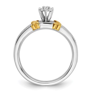 Sterling Silver Gold plated CZ Engagement Ring Only — alternate view