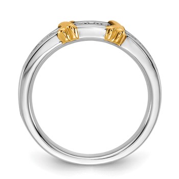 Sterling Silver CZ Wedding Band — alternate view