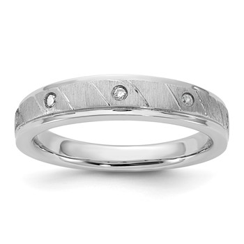 Sterling Silver CZ Womens Wedding Band