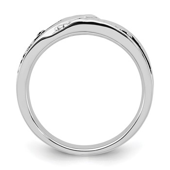 Sterling Silver CZ Womens Wedding Band — alternate view