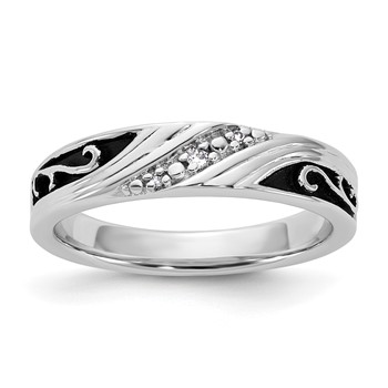 Sterling Silver CZ Womens Wedding Band