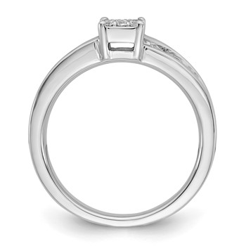 Sterling Silver CZ Womens Engagement Ring — alternate view