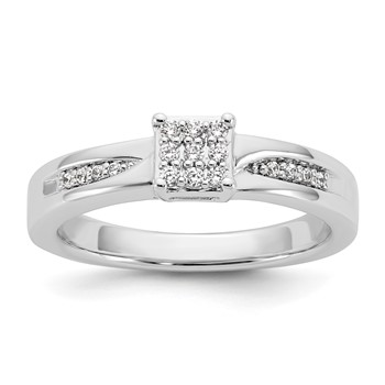 Sterling Silver CZ Womens Engagement Ring
