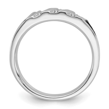 Sterling Silver CZ Womens Wedding Band — alternate view