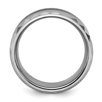 Tungsten Carbide Polished Brushed & Faceted 8mm Men's Band — alternate view