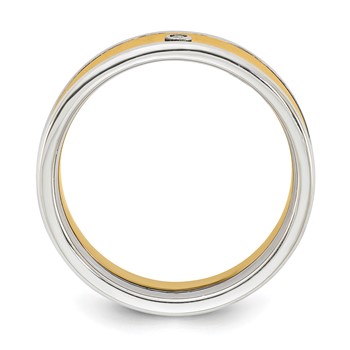 Titanium & Gold-tone Polished CZ Men's Band — alternate view