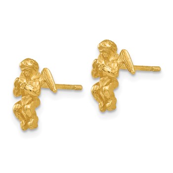 14k Polished Diamond-Cut Angel Post Earrings — alternate view