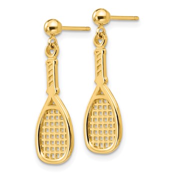 14k Polished Racquet Dangle Post Earrings — alternate view