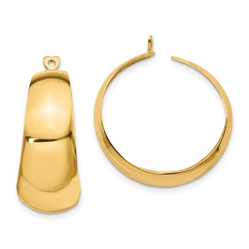 14k Polished Tapered Hoop Earring Jackets