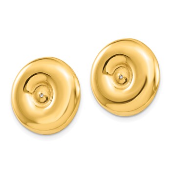 14k Polished Round Fancy Earring Jackets — alternate view