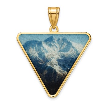 Sterling Silver/Gold-plated Triangle Picture Jewelry Pendant