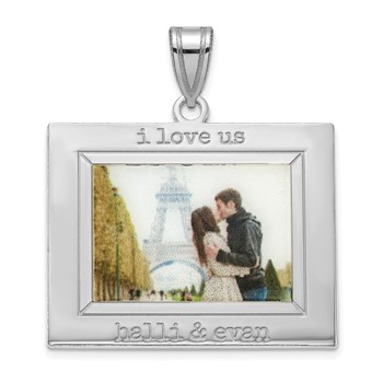Sterling Silver/Rhodium-plated Personalized Picture Pendant