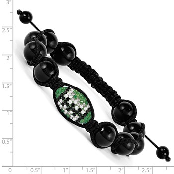 Crystal Football & Onyx Macrame Bracelet — alternate view