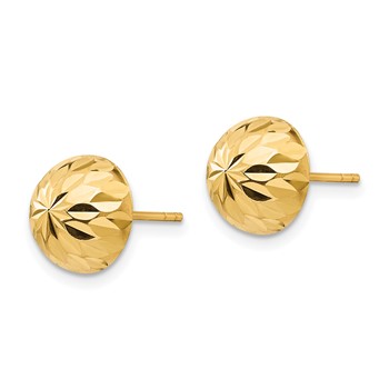14k Madi K Polished Diamond-Cut 9mm Button Post Earrings — alternate view