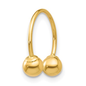 14k Madi K 12mm Half Hoop with 4mm Screw-on Bead Single Earring — alternate view