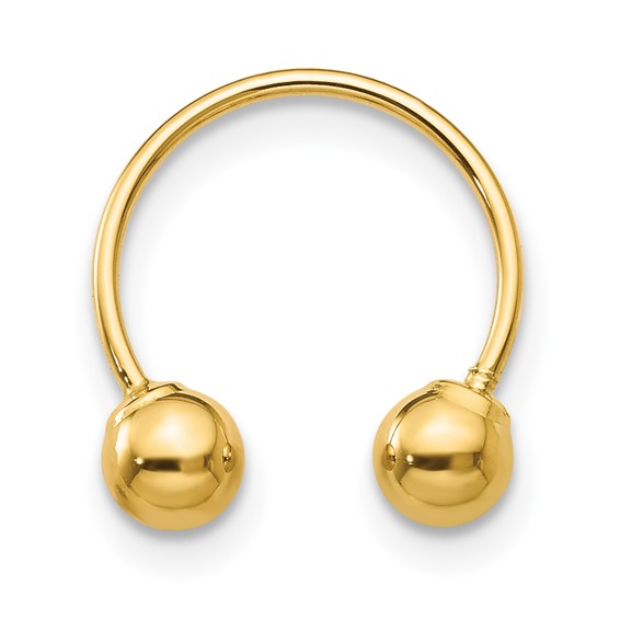 14k Madi K Single Beaded Half Hoop Screwback Earring - Quality Gold