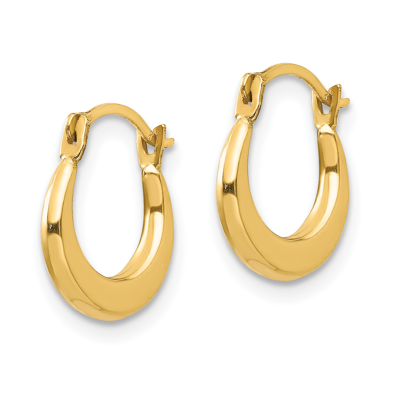 NEW - Real 14kt Yellow Gold Madi K Small Hoop Earrings 1.6x12mm detailed image 2