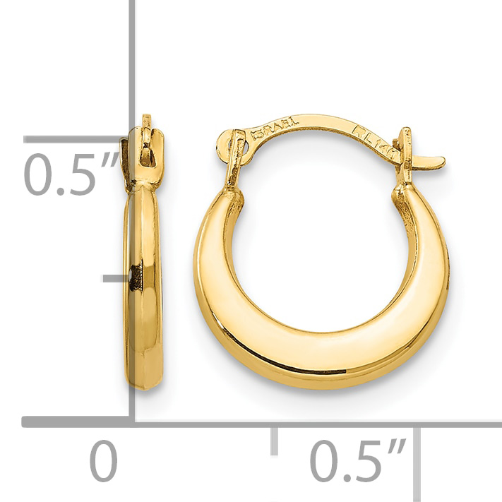 NEW - Real 14kt Yellow Gold Madi K Small Hoop Earrings 1.6x12mm detailed image 4