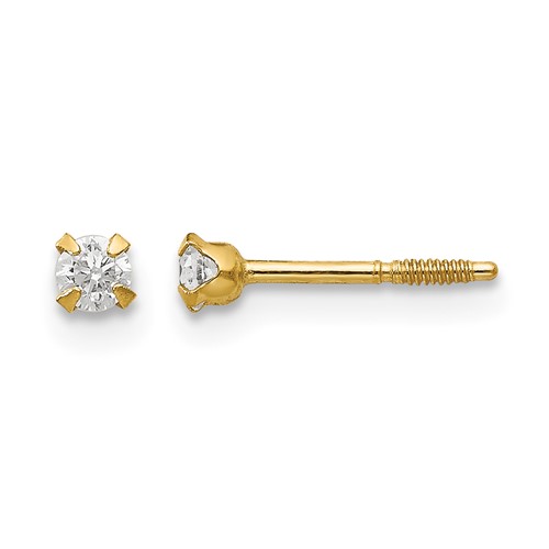 14k Madi K 2.25mm CZ Baby Earrings