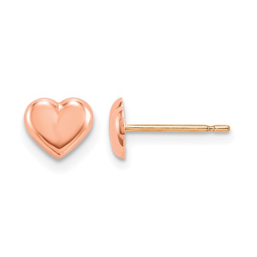 14k Madi K Rose Gold Heart Post Earrings