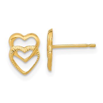 14k Madi K Hearts Childrens Post Earrings