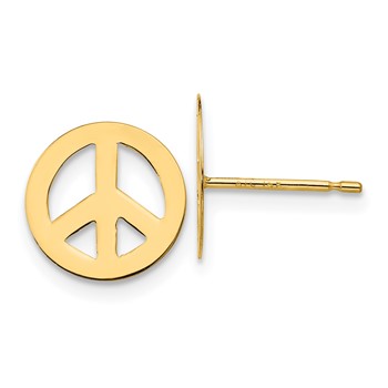 14k Madi K Peace Sign Childrens Post Earrings