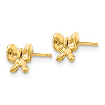 14k Madi K Bow Childrens Post Earrings — alternate view