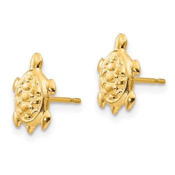 14k Madi K Turtle Childrens Post Earrings — alternate view