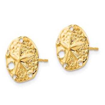 14k Madi K Sand Dollar Childrens Post Earrings — alternate view