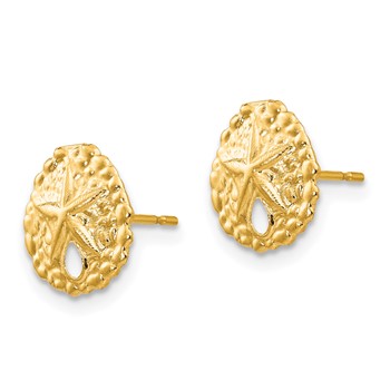 14k Madi K Sand Dollar Childrens Post Earrings — alternate view
