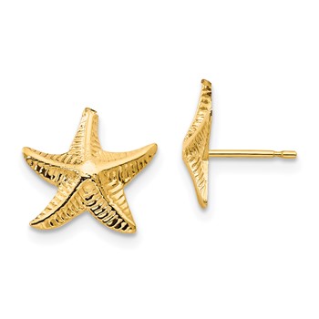 14k Madi K Starfish Childrens Post Earrings