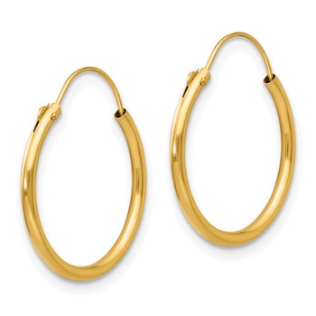 14k Madi K 1.3x16mm Endless Hoop Earrings — alternate view