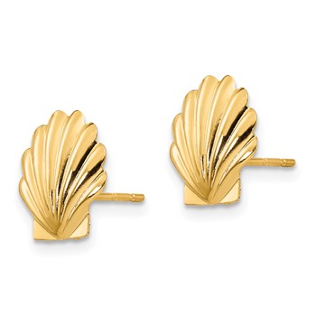 14k Madi K Shell Childrens Post Earrings — alternate view