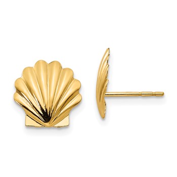 14k Madi K Shell Childrens Post Earrings
