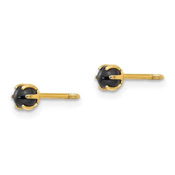 14k Madi K 3.00mm Onyx Post Earrings — alternate view