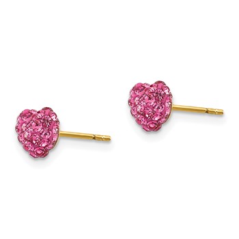 14k Madi K Multi Pink Crystal Heart Post Earrings — alternate view
