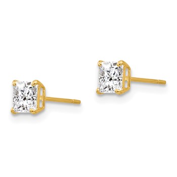 14k Madi K 4mm Square CZ Stud Post Earrings — alternate view